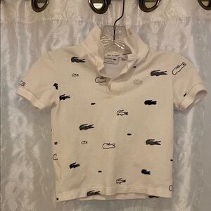 Kids White Lacoste Polo Shirt Size 6 🔥 YB5